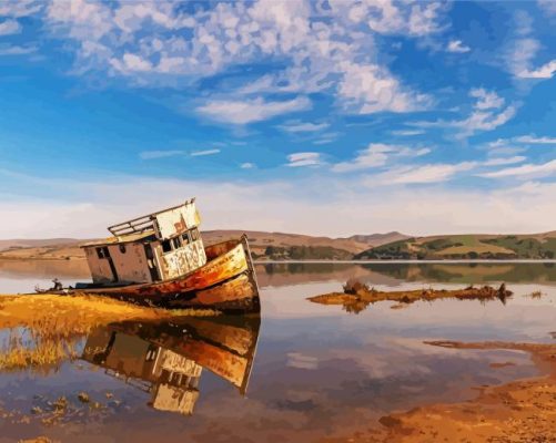 Rusty Abandoned Shipwreck paint by numbers