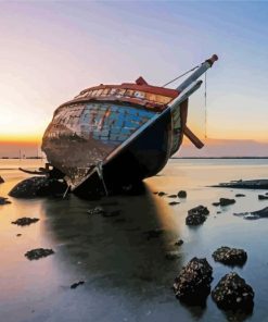 Rusty Shipwreck paint by numbers