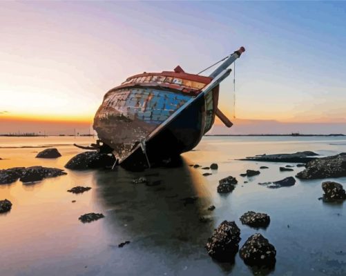 Rusty Shipwreck paint by numbers
