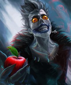 Creepy Ryuk With Red Apple paint by numbers