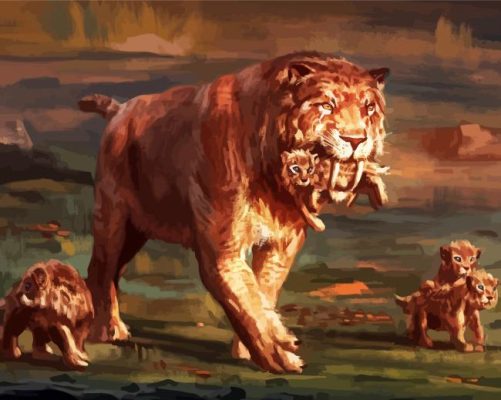 Saber Toothed Tiger paint by numbers