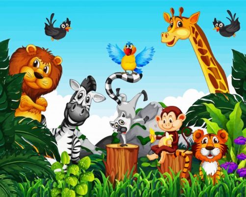 Aesthetic Safari Animals Zoo paintt by numbers