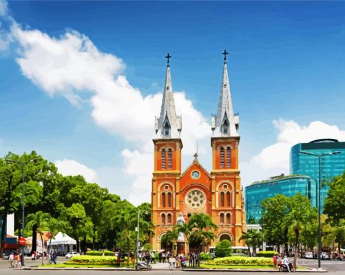 Aesthetic Notre Dame Cathedral Of Saigon piant by numbers