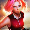 Pretty Sakura Haruno paint byb numbers