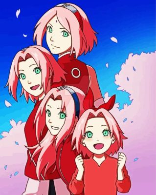 Aesthetic Sakura Haruno paint by numbers