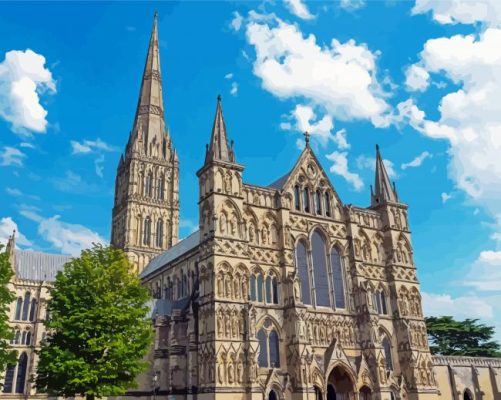 Salisbury Cathedral Building paint by numbers