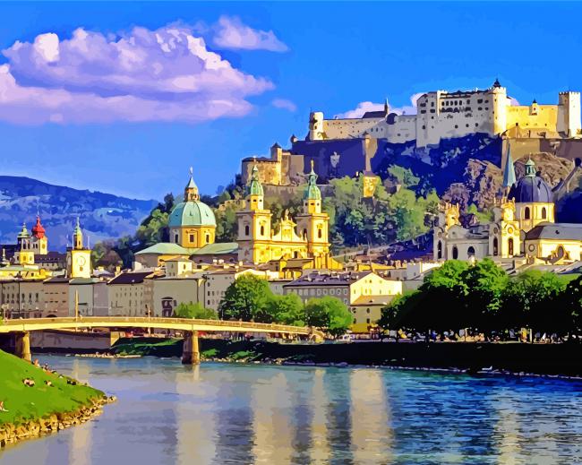 Aesthetic Salzburg City paint by numbers