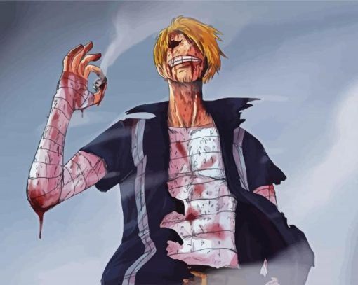 Bleeding Sanji Vinsmoke paint by numbers