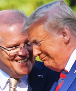 Scott Morrison And Donald Trump paint by numbers