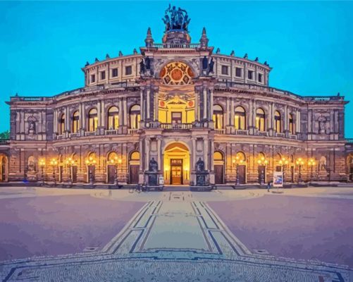 Semperoper Dresden Building paint by numbers