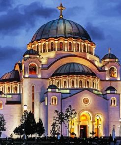 Saint Sava Temple paint by numbers