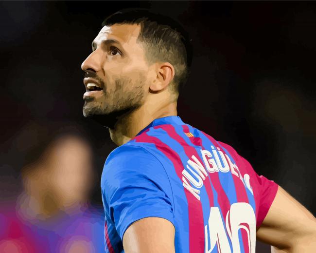Sergio Agüero Footballer paint byb numbers