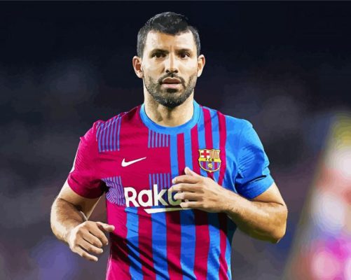 The Footballer Sergio Agüero paint by numbers