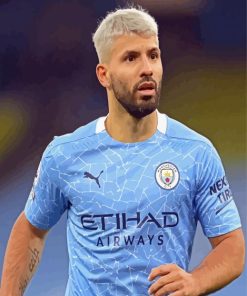 Kun Agüero Footballer paint by numbers