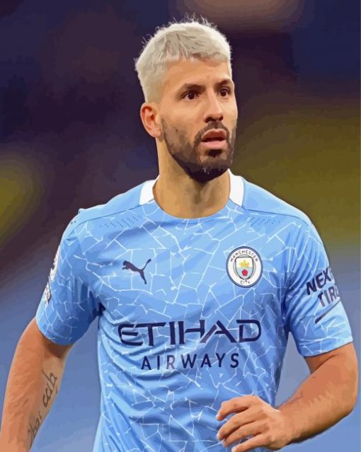 Kun Agüero Footballer paint by numbers