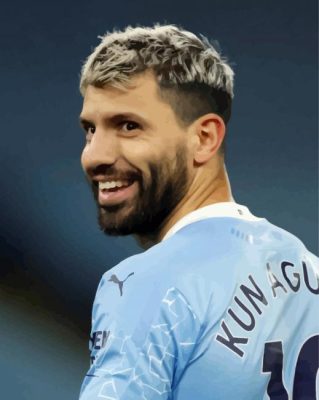 Sergio Agüero Smiling paint byb numbers