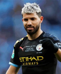 Footballer Sergio Agüero paint by numbers