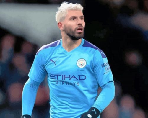 Handsome Sergio Agüero paint by numbers