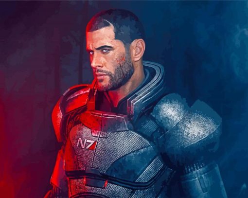 Commander Shepard Character paint by numbers