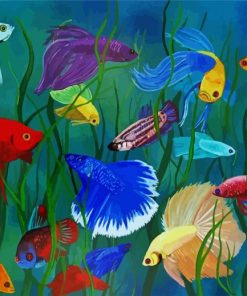 Siamese Fighting Fish paint by numbers