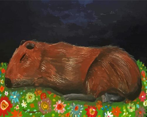 Sleepy Capybara paint by numbers