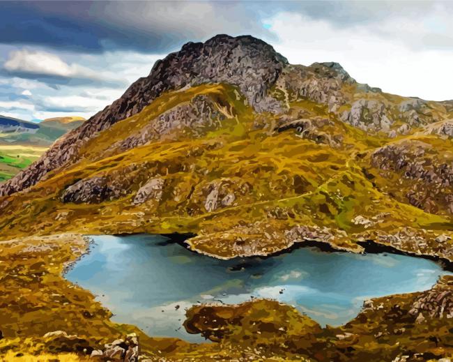 Beautiful Snowdonia National Park Landscape paint by numbers