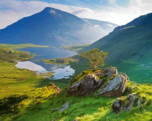 Snowdonia National Park Landscape paint by numbers