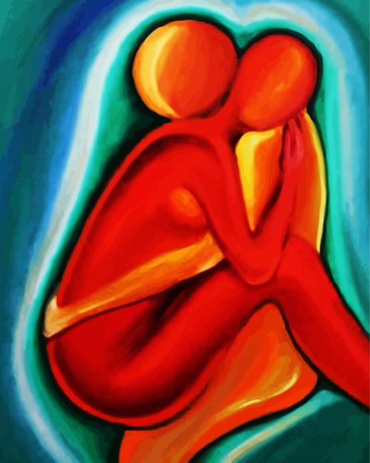 Soulmates Hugging Art paint by numbers