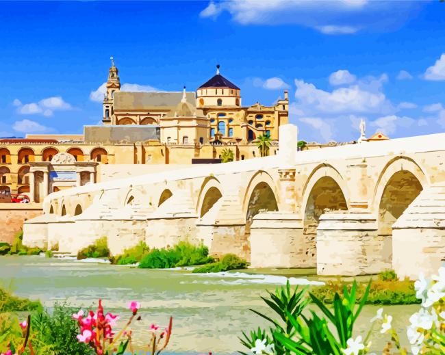 Roman Bridge Of Cordoba paint byb numbers