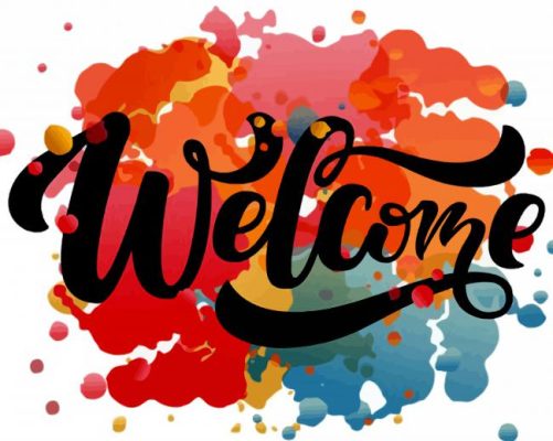 Splatter Welcome paint by numbers