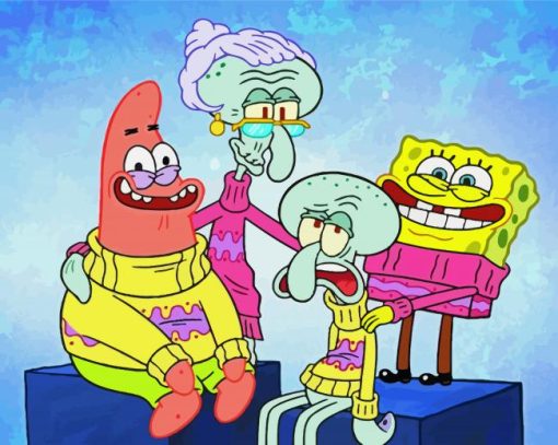 Spongebob Squarpants Characters paint by numbers