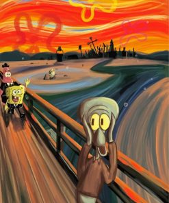 Spongebob Squarpants The Scream paint by numbers