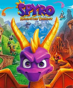 Spyro The Dragon Video Game paint by numbers