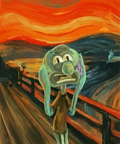 Squidward Screaming paint by numbers