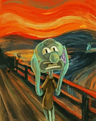 Squidward Screaming paint by numbers