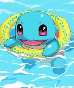 Squirtle Swimming paint by numbers