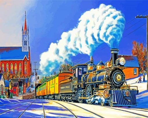 Steam Train paint by numbers