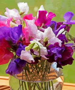 Sweetpea In Glass Vase paint by numbers