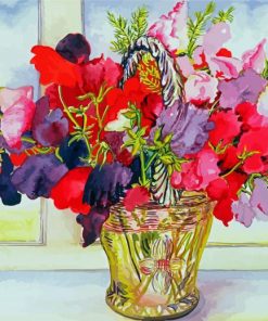 Sweetpea In Vase paint by numbers