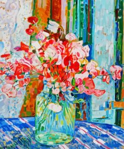 Sweetpea Vase paint by numbers