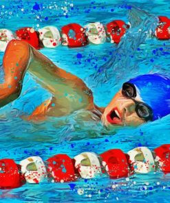 The Swimmer In The Pool paint by numbers