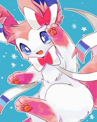 Sylveon Anime Art paint byb numbers
