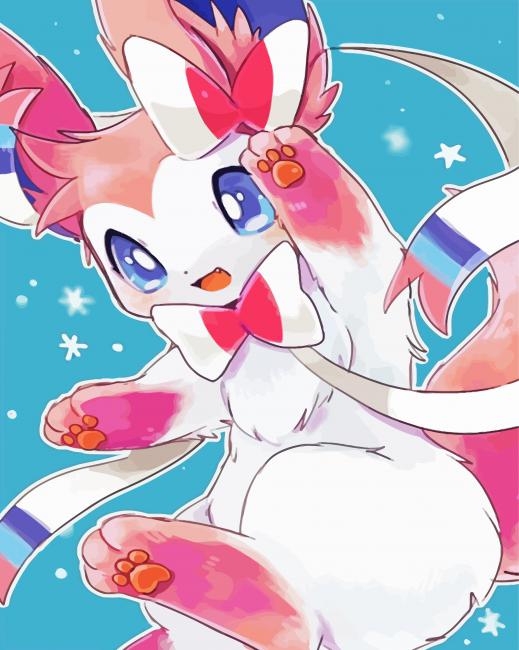 Sylveon Anime Art paint byb numbers