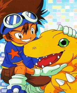 Tai Kamiya And Agumon paint by numbers