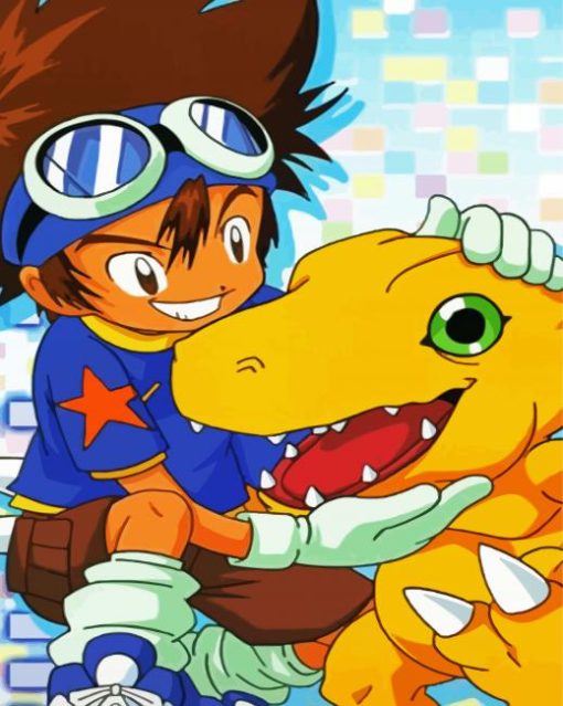 Tai Kamiya And Agumon paint by numbers