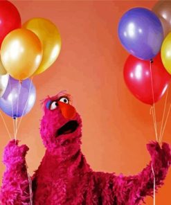 Telly Monster Holing Balloons paint by numbers