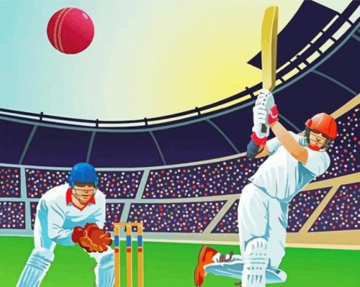 The Cricket Match paint by numbers