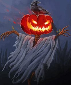 The Pumpkin Scarecrow paint by numbers