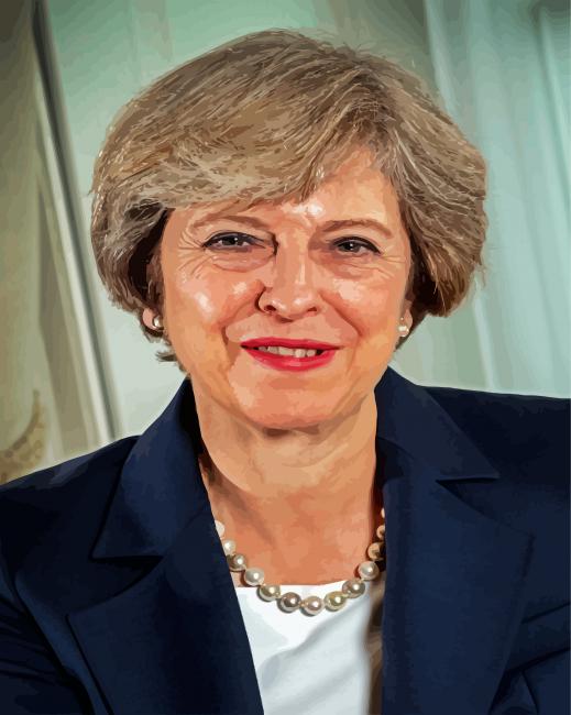 Theresa May paint by numbers