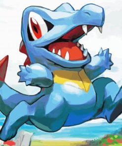 Cute Totodile paint by numbers